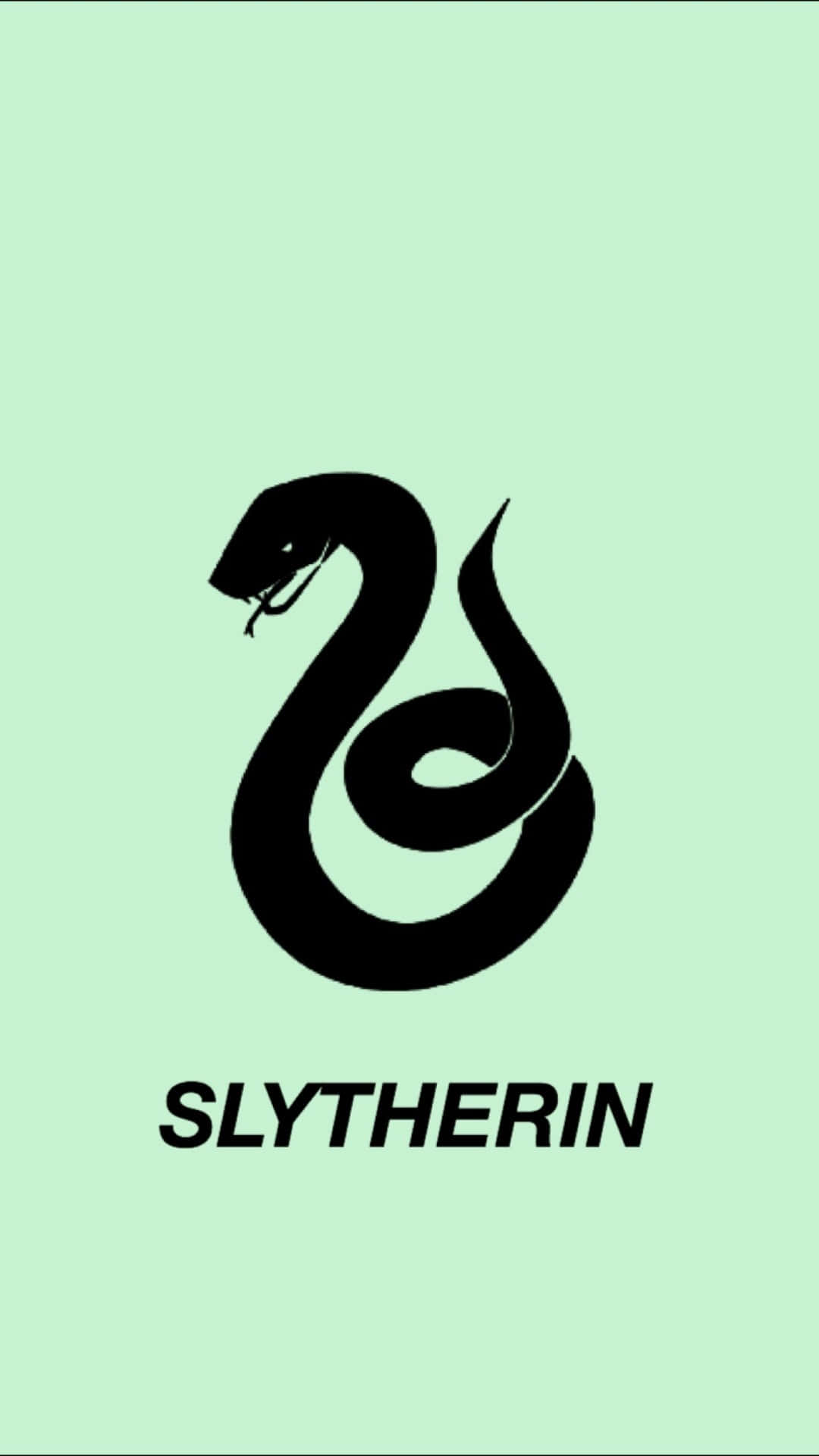 Cute Slytherin Black Snake Drawing Wallpaper