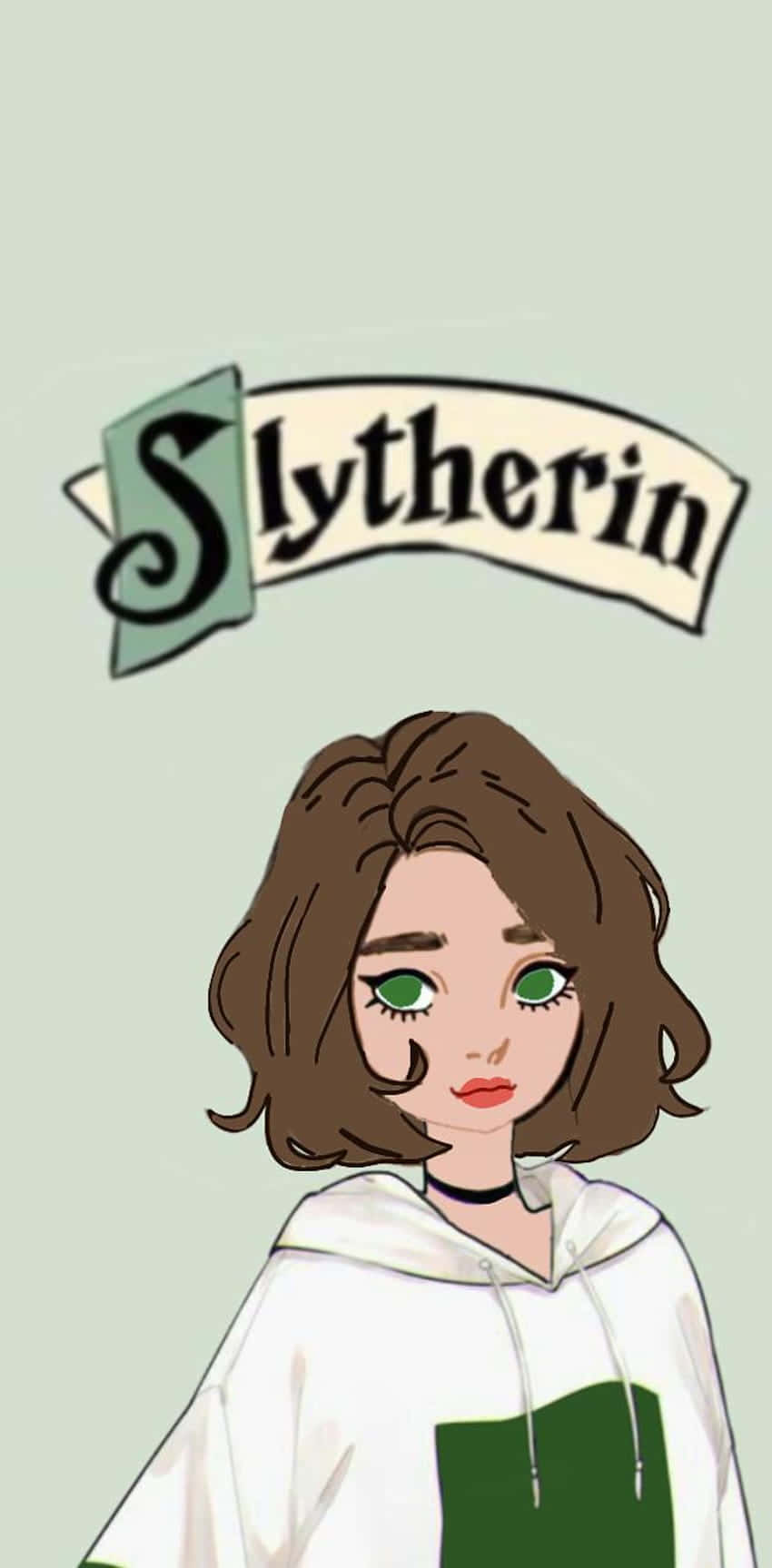 Cute Slytherin Short Haired Girl Wallpaper