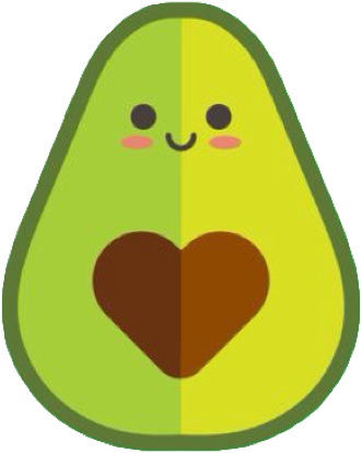 Cute Smiling Avocado PNG