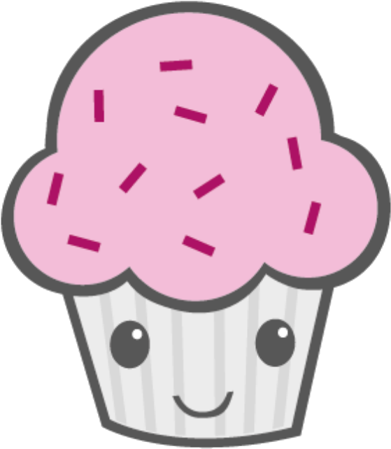 Cute Smiling Cupcake Graphic PNG