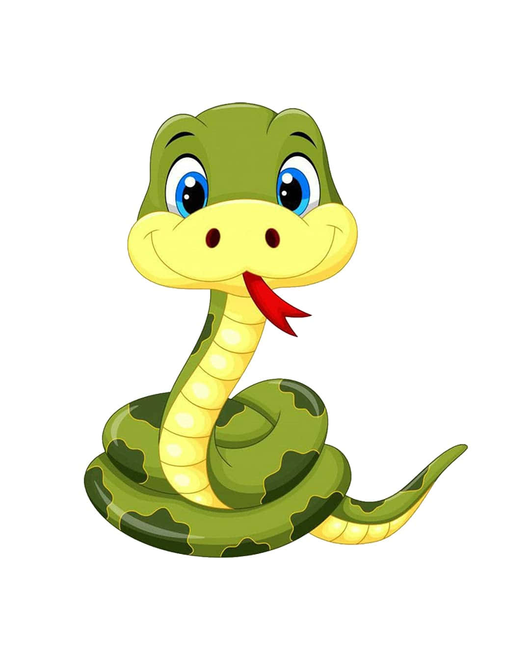 Cute Coiled Cartoon Snake Picture