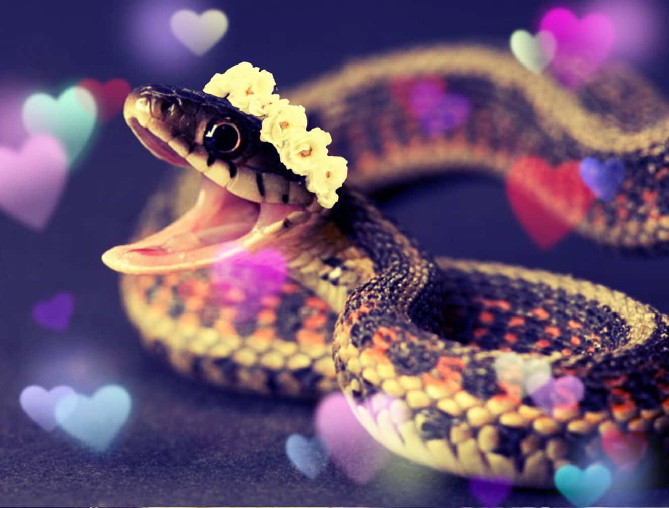 Cute Flower Crown Snake Picture