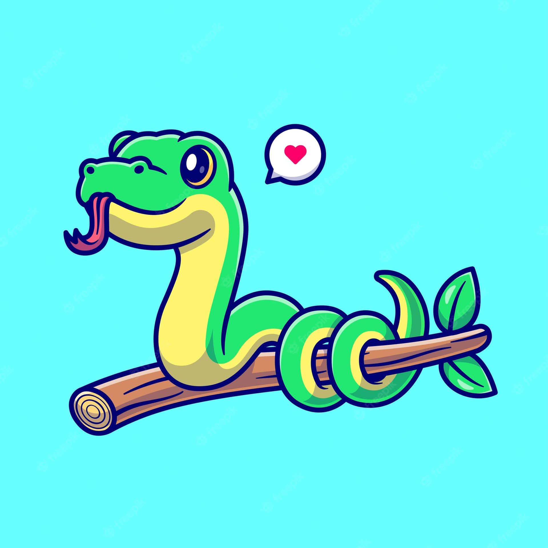 Cute Snake Sticker Coiling Picture