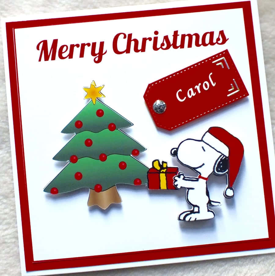 Cute Snoopy Christmas Card Wallpaper
