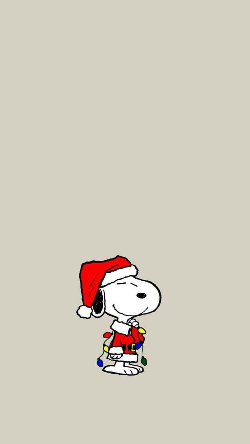 Cute Snoopy Christmas Wearing Santa Costume Wallpaper