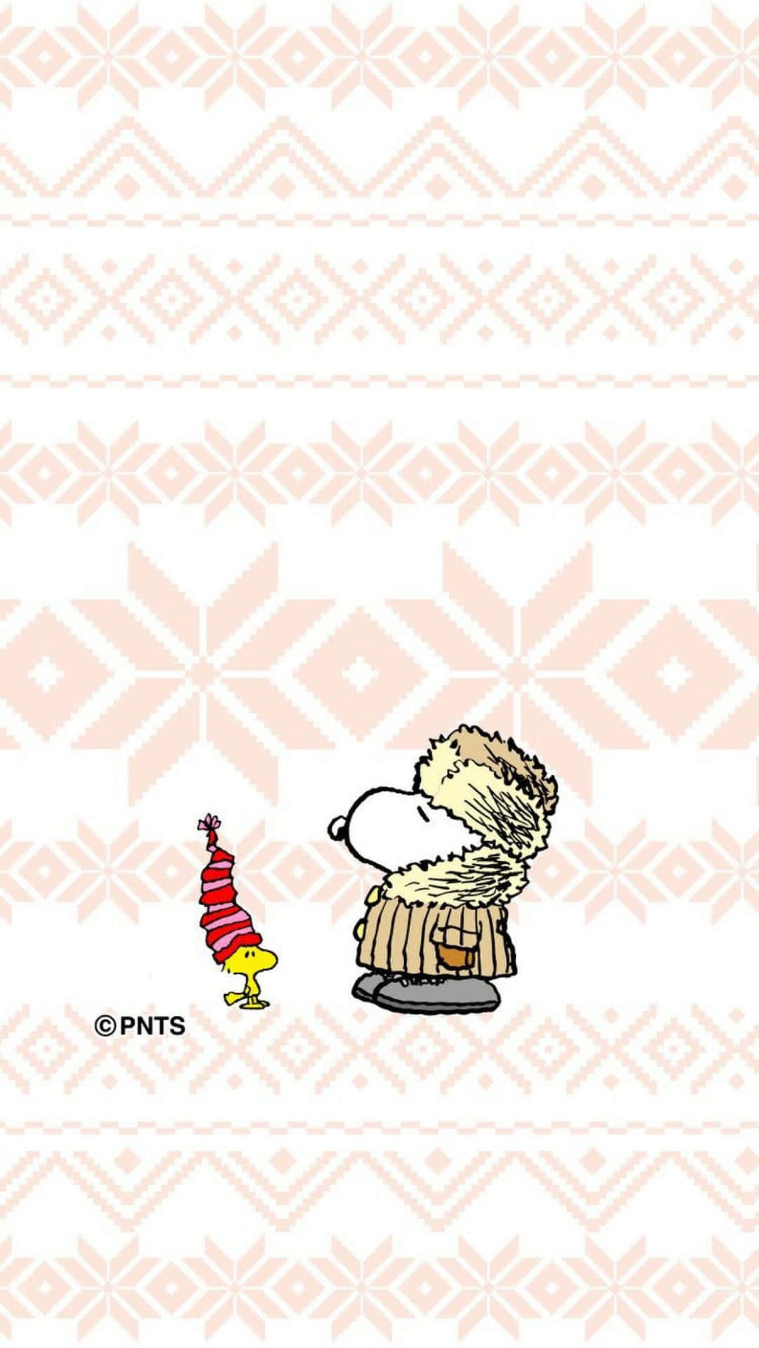 Cute Snoopy Christmas Wearing Thick Winter Clothes Wallpaper