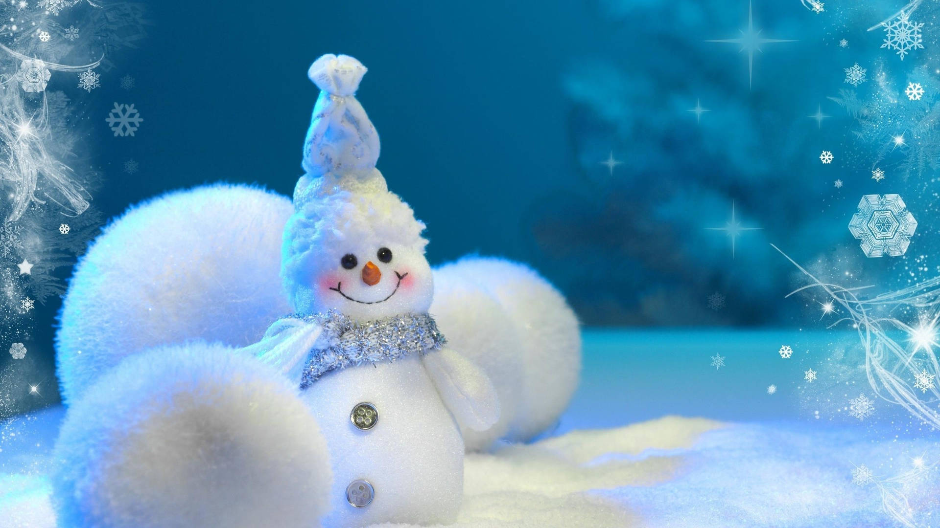 "Embrace the winter season with this adorable snowman!" Wallpaper