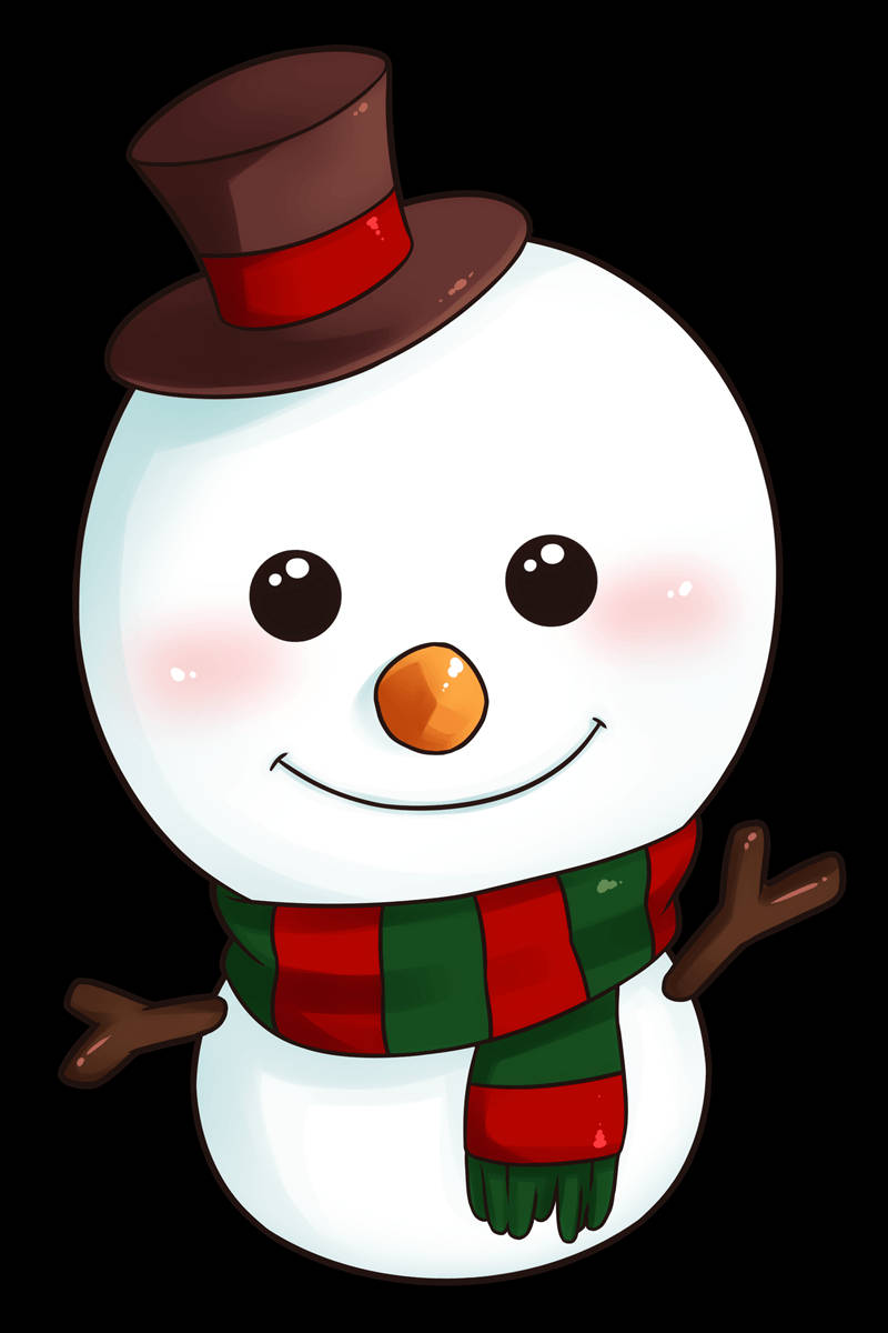 Cute Snow Man Drawing Wallpaper