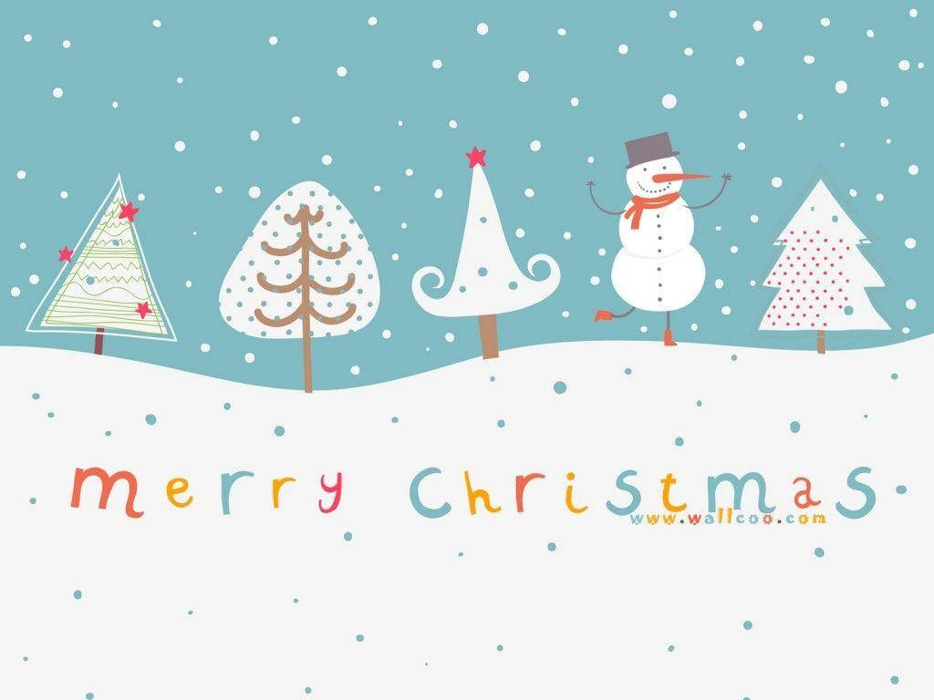 Cute Snow Merry Christmas Graphics Wallpaper
