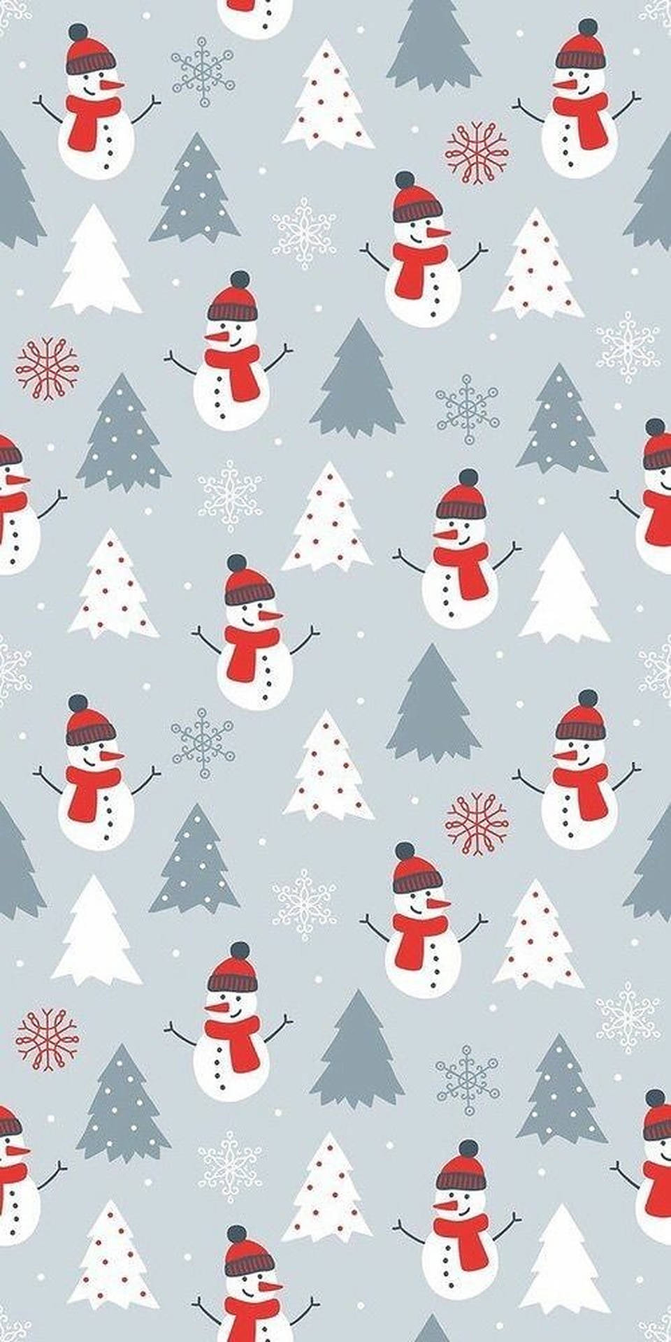 Cute Snowmen Christmas Pattern Wallpaper