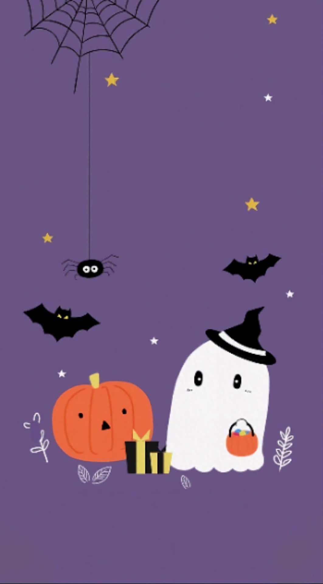 Cute Spooky Halloween Friends Wallpaper