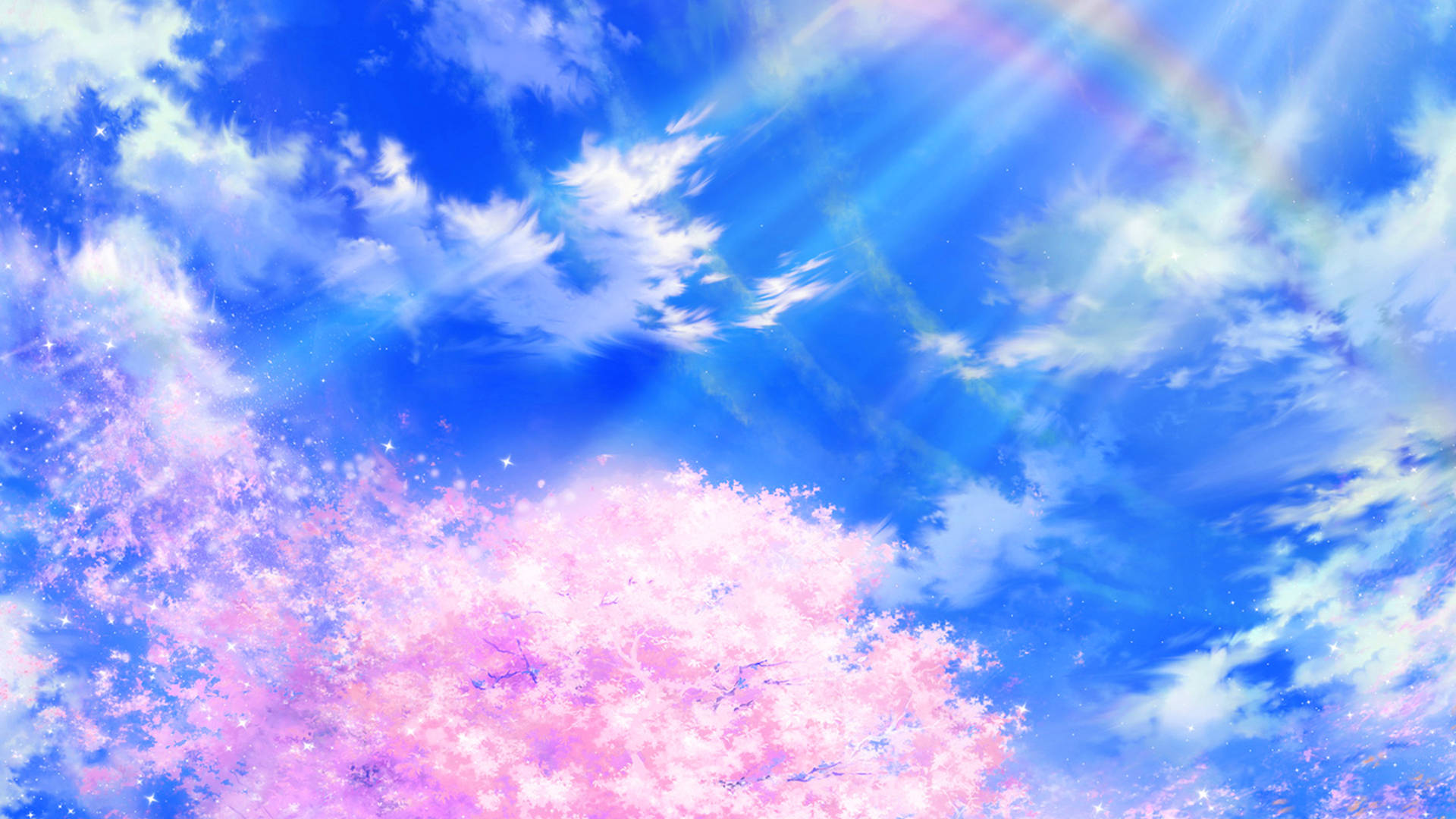 Cute Spring Anime Sky Wallpaper