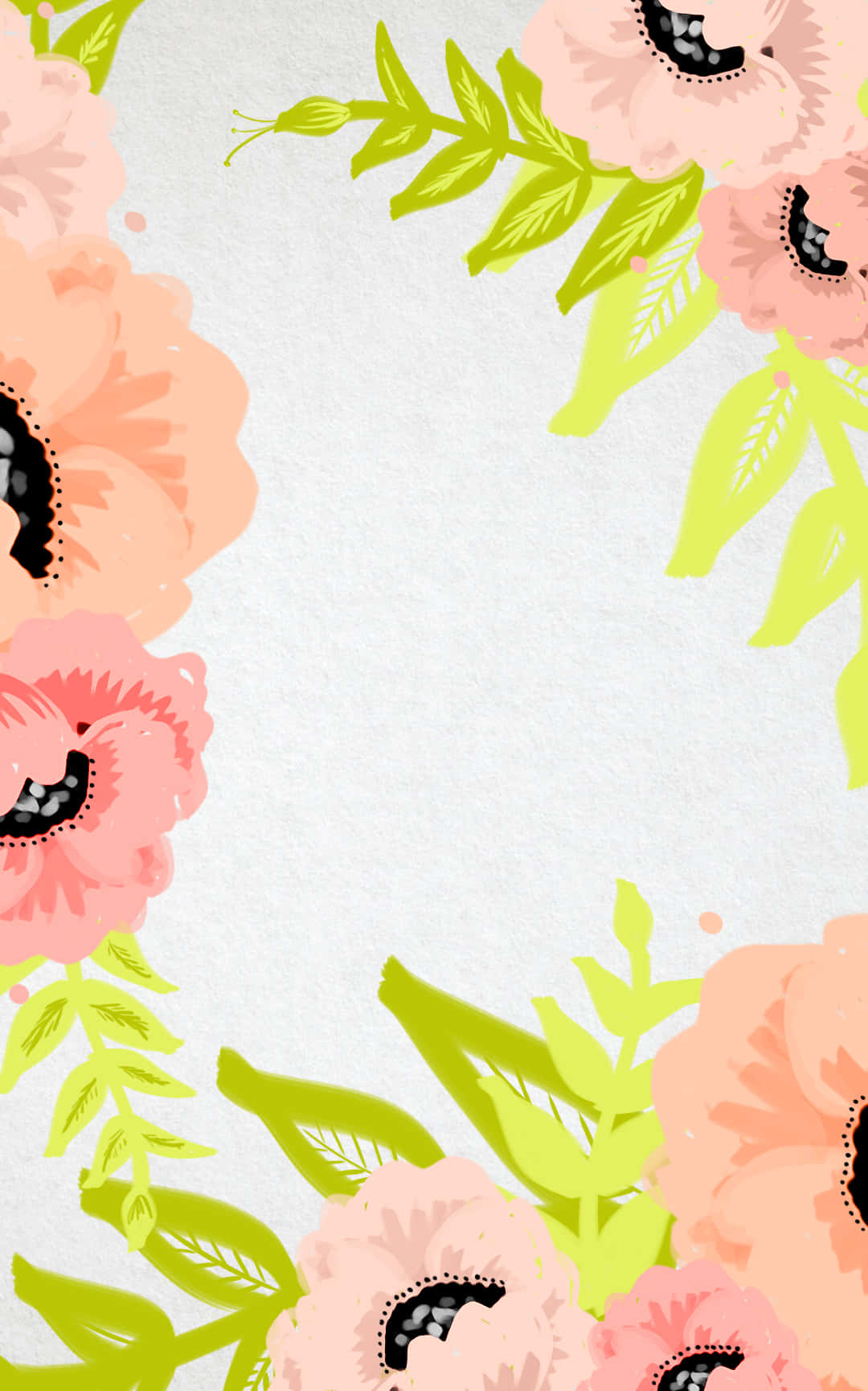 Cute Spring Flowers Art Iphone Wallpaper