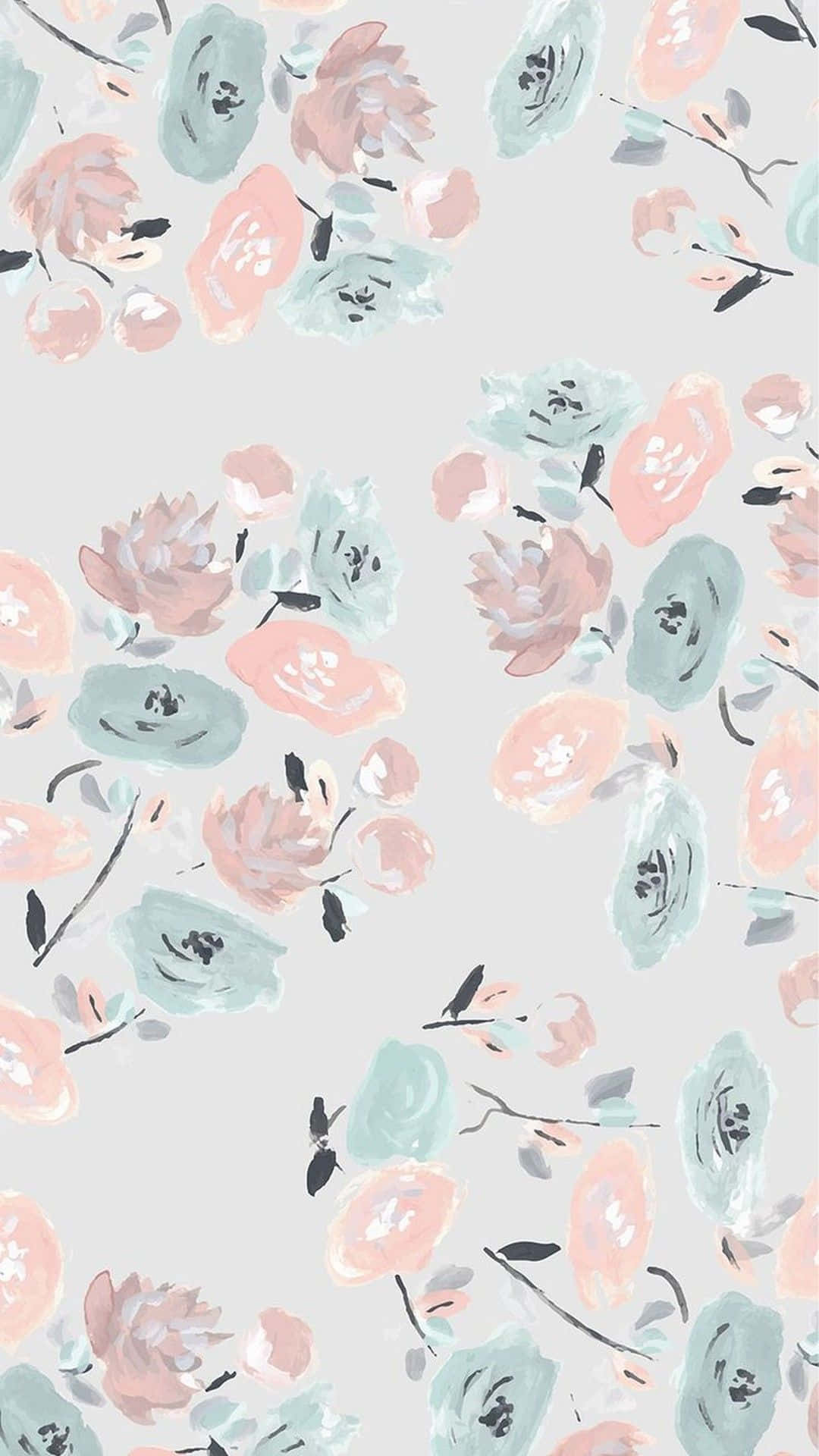 Cute Spring Minimalist Roses Iphone Wallpaper