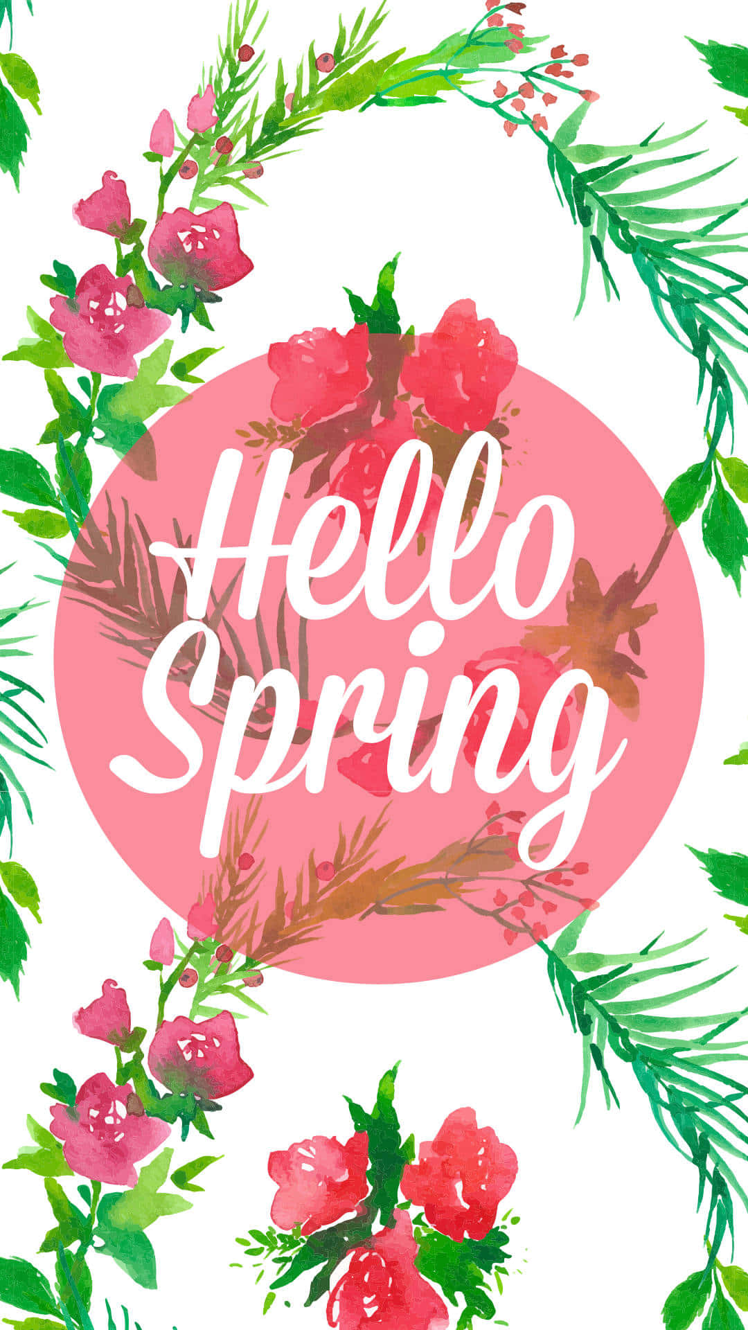 Cute Hello Spring Red Iphone Wallpaper