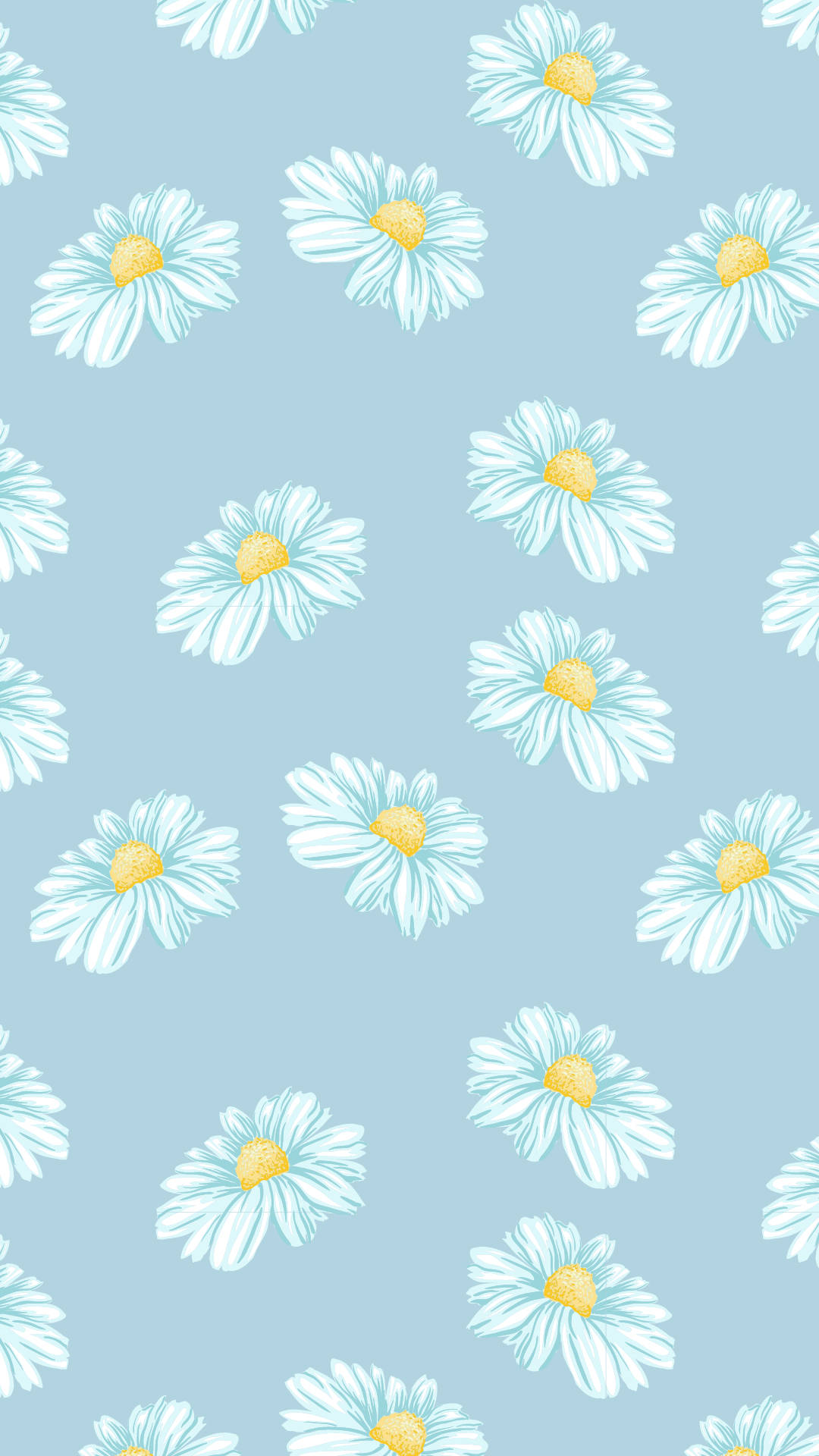 Cute Spring Phone White Daisies Pattern Wallpaper