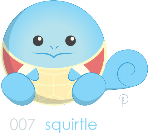 Cute Squirtle Pokemon Illustration PNG