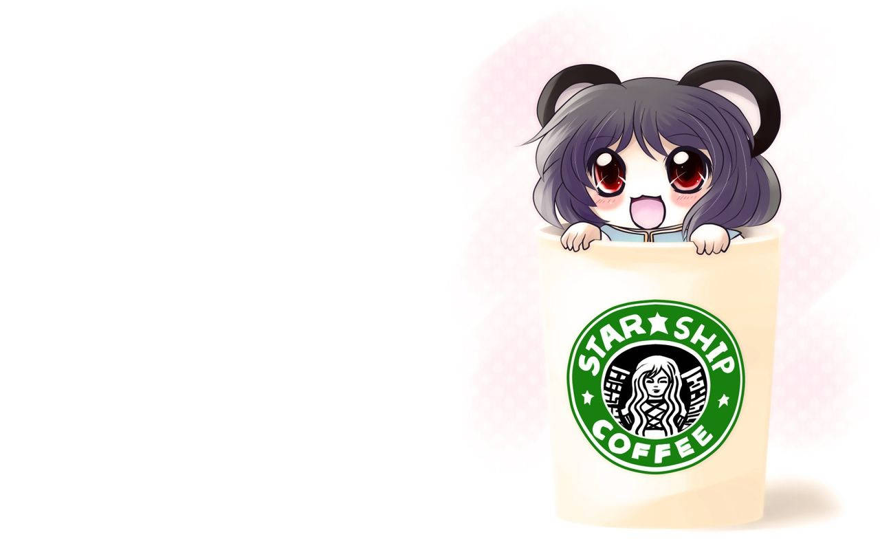 Cute Starbucks Anime Cup Wallpaper