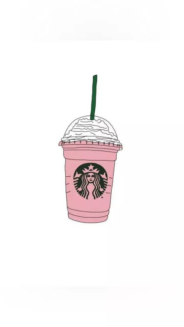 Cute Starbucks Cup Minimalistic Wallpaper