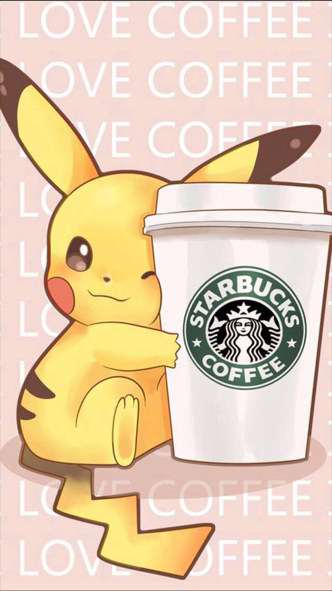Cute Starbucks Cup With Pikachu Wallpaper