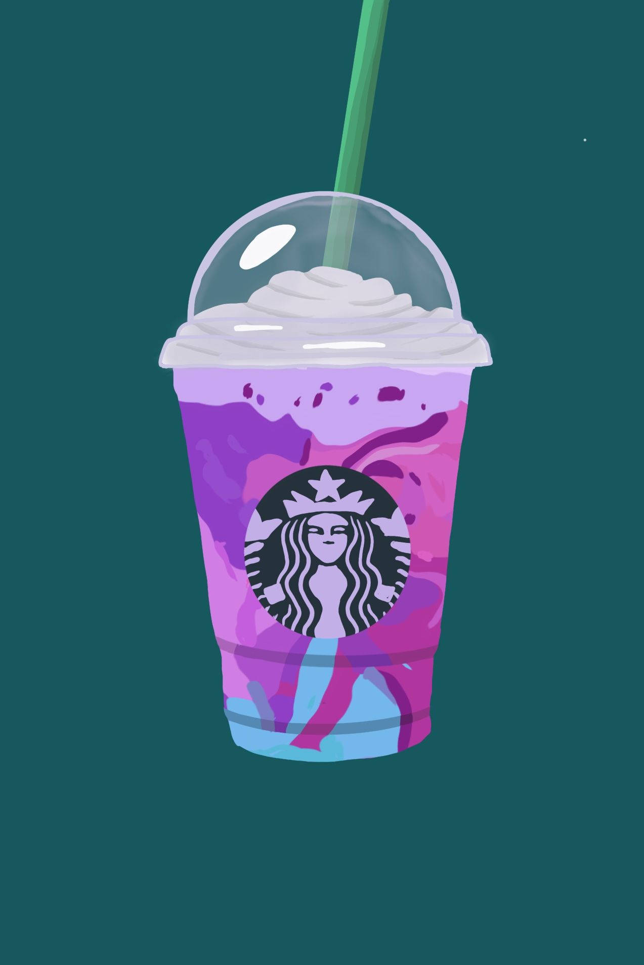 Cute Starbucks Purple Jam Drink Vector Art Wallpaper