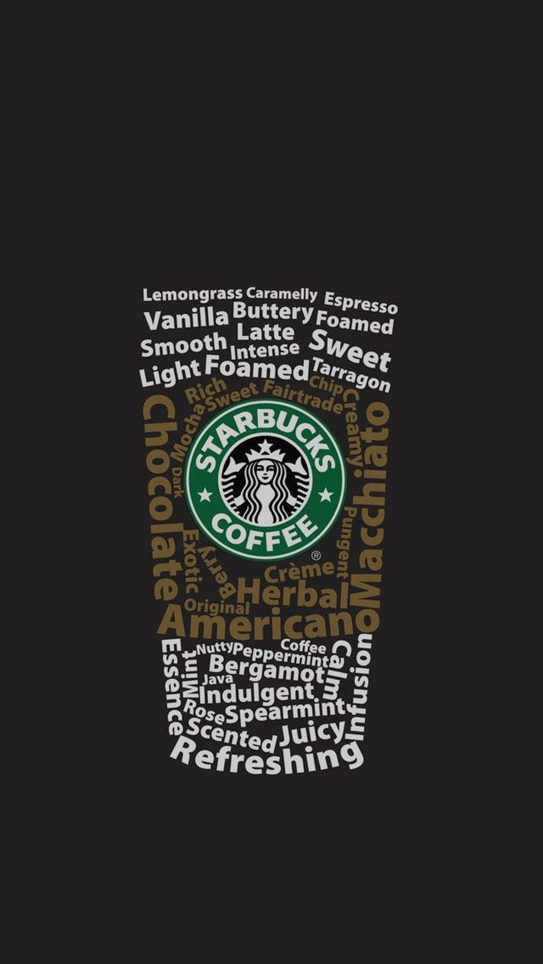 Cute Starbucks Word Art Cup Wallpaper