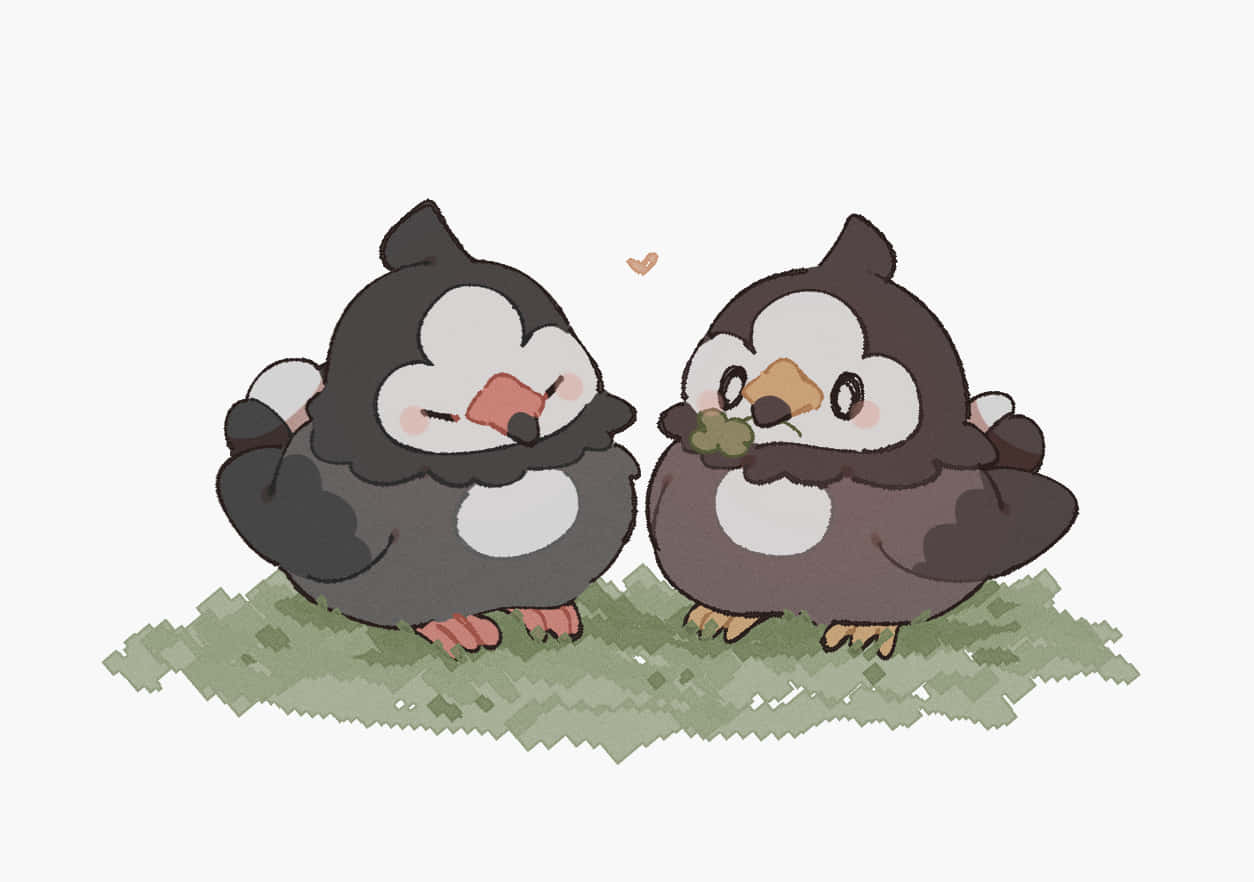 Cute Starly Couple Wallpaper