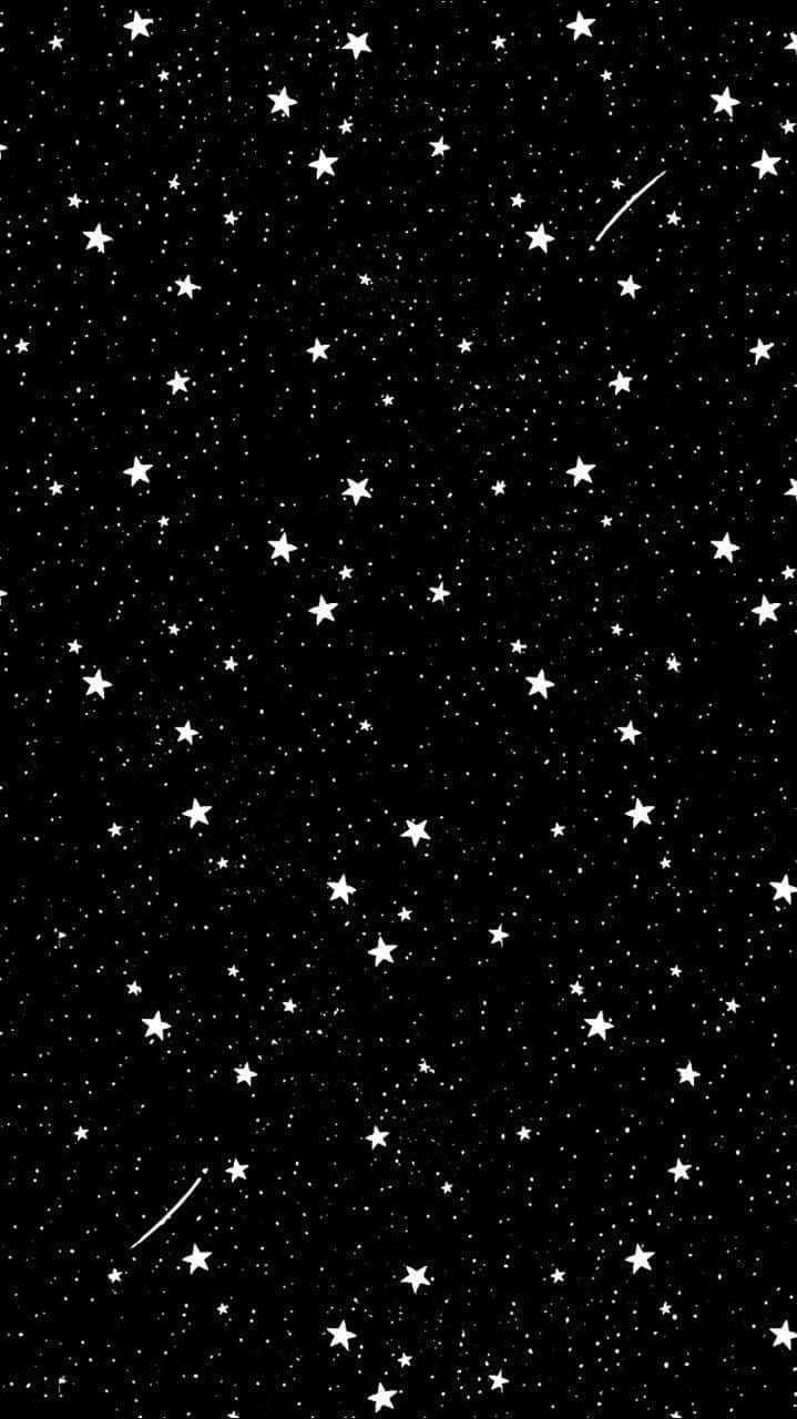 Black And White Stars On A Black Background Wallpaper