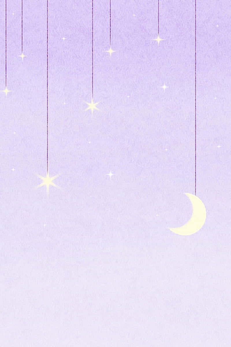 Cute Stars And Moon Digital Art Wallpaper