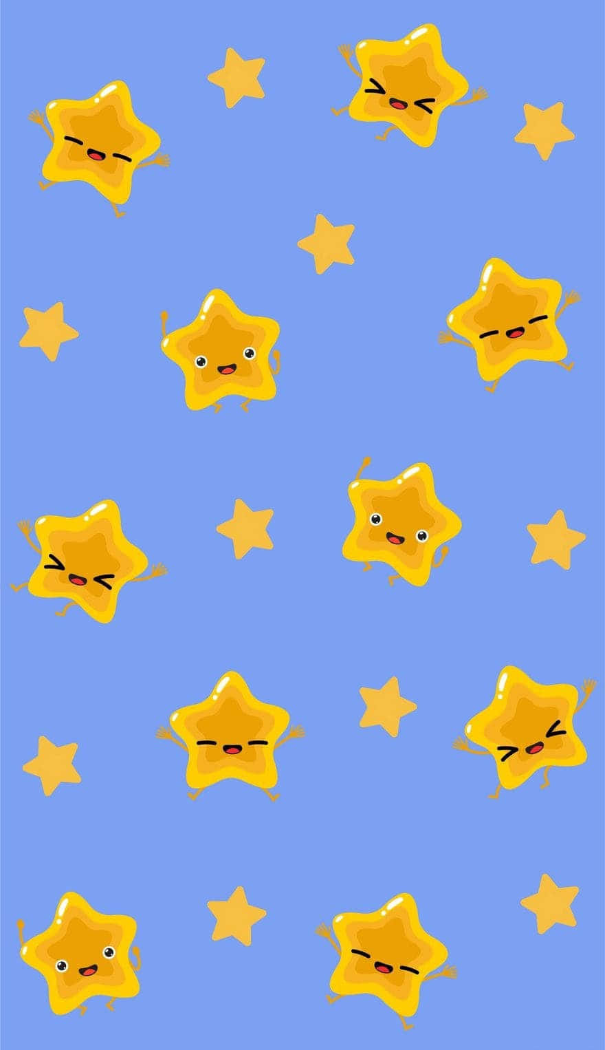 Cute Stars With Happy Face Wallpaper