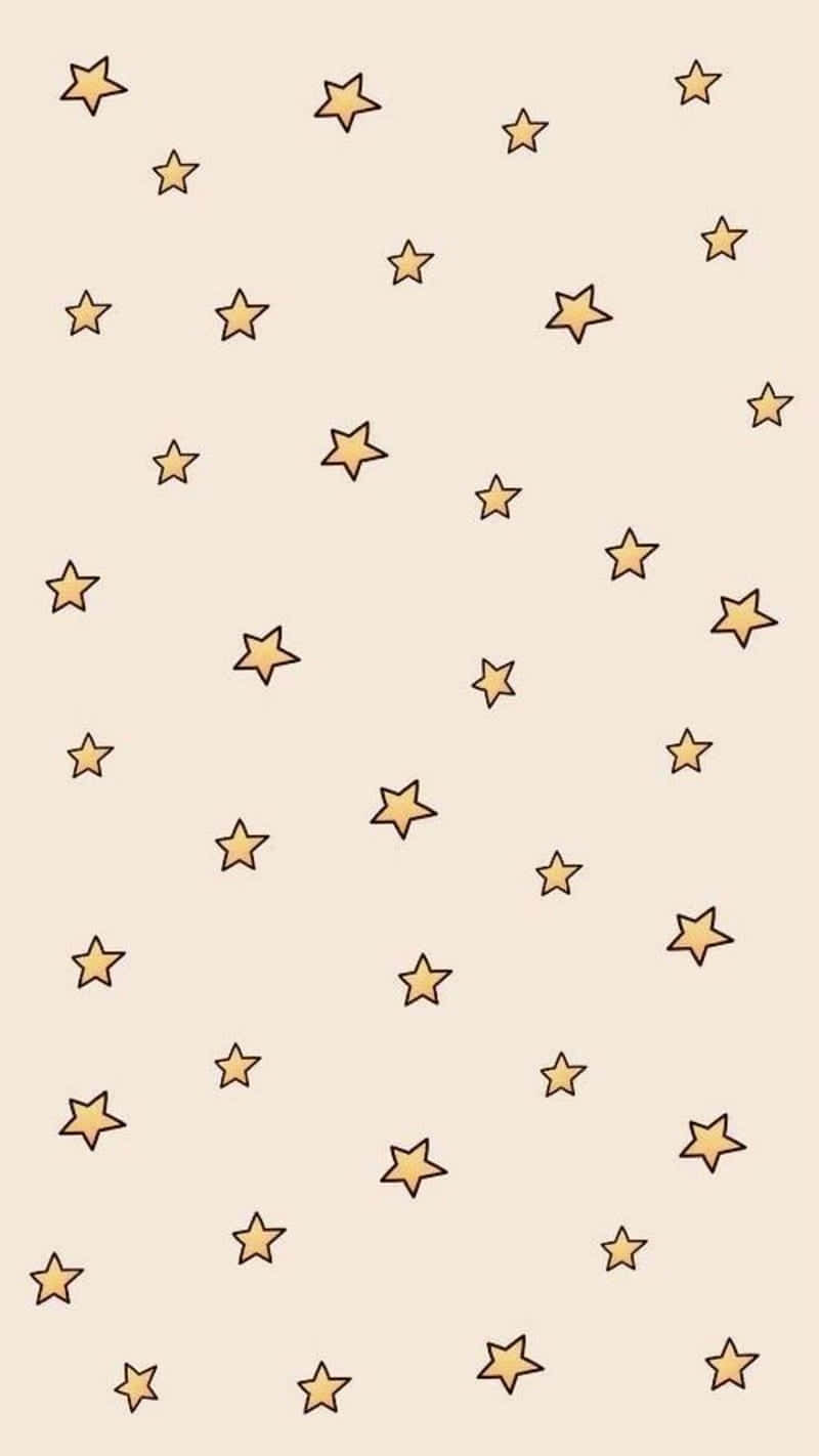 Cute Stars With Yellow And Black Illustration Wallpaper
