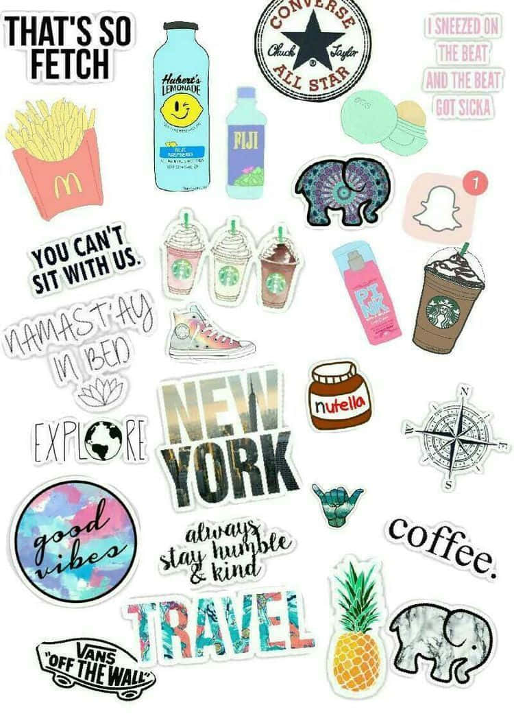 Cute and Vibrant Sticker Collection Wallpaper