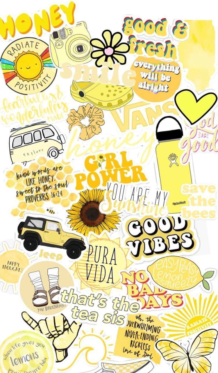 Download Adorable and Colorful Sticker Collection Wallpaper ...