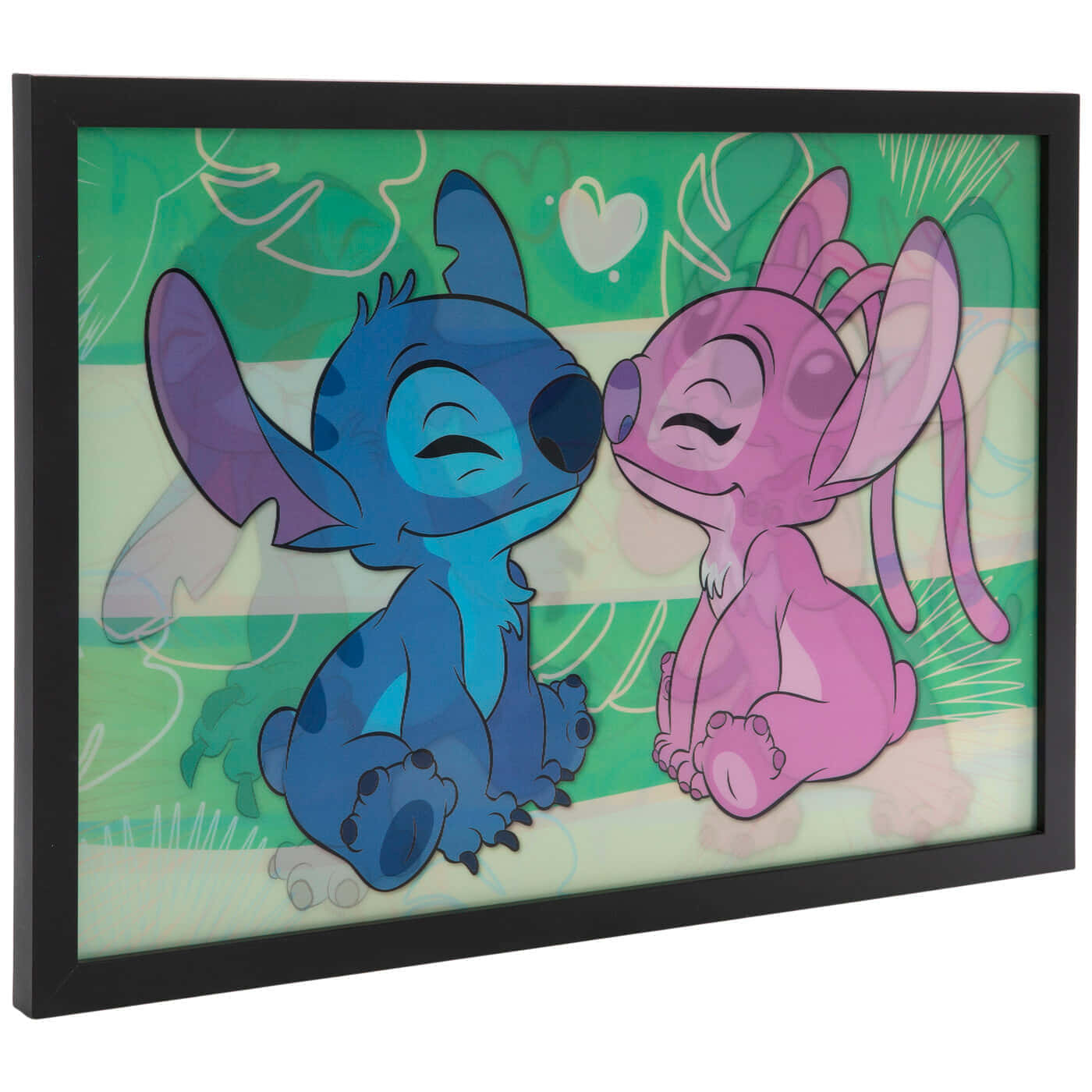 Cute Stitch And Angel Framed Photo Wallpaper