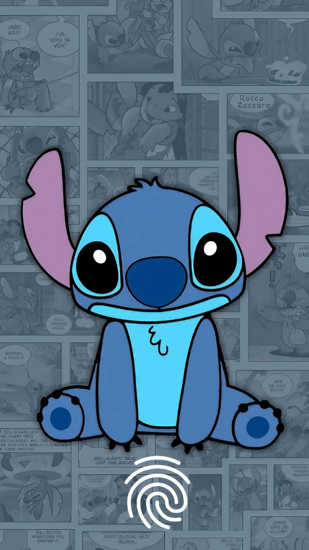 Cute Stitch Comic Background Lock Screen Wallpaper