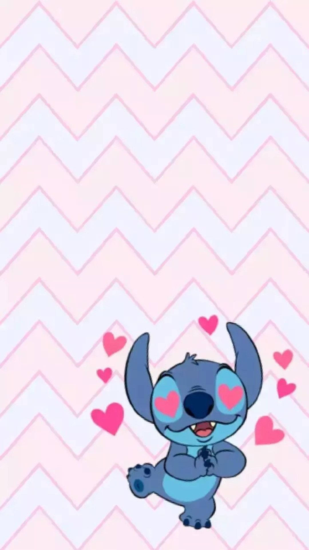 Cute Stitch Heart Eyes Iphone Wallpaper