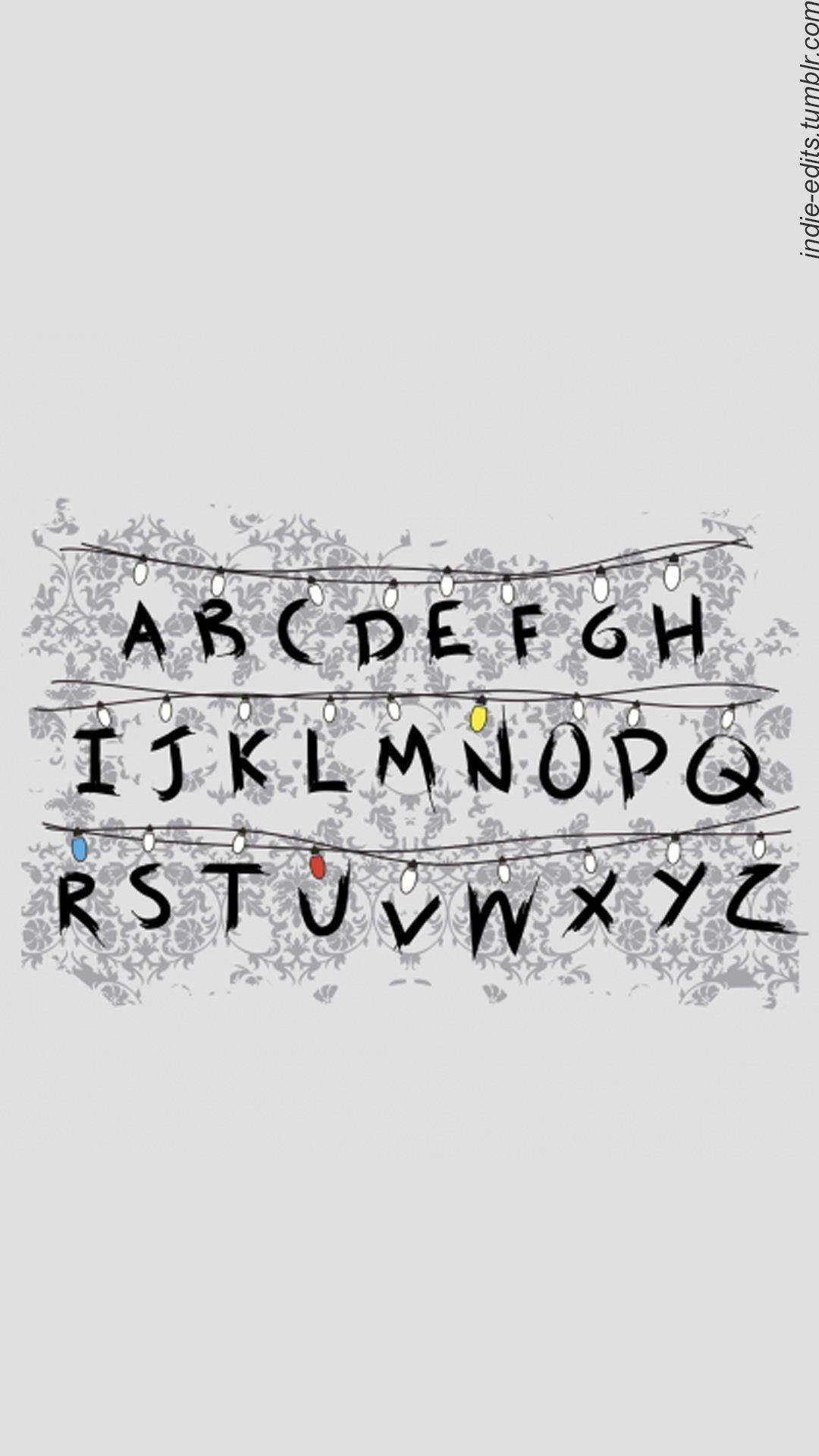 Cute Stranger Things Alphabet Letters Wallpaper