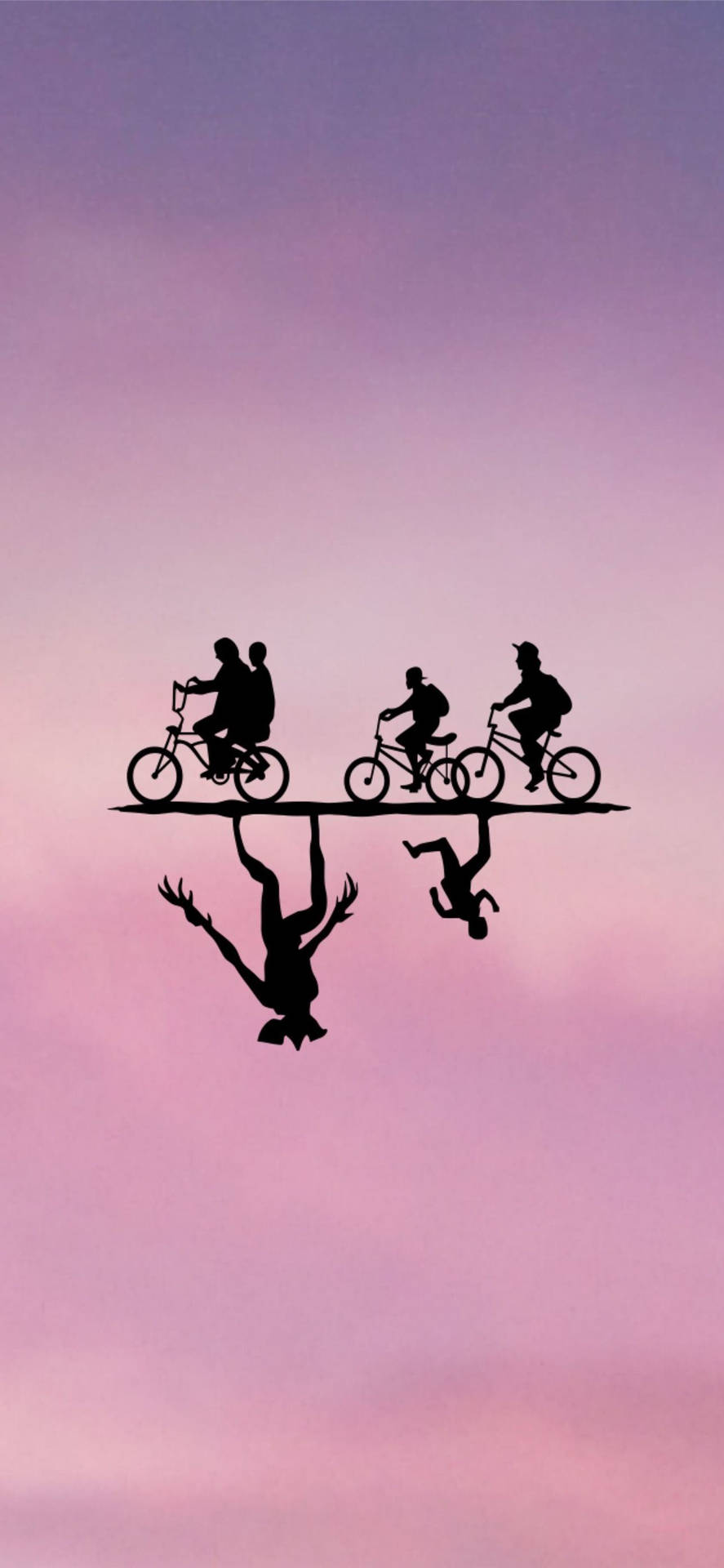 Cute Stranger Things Squad Cykling Wallpaper