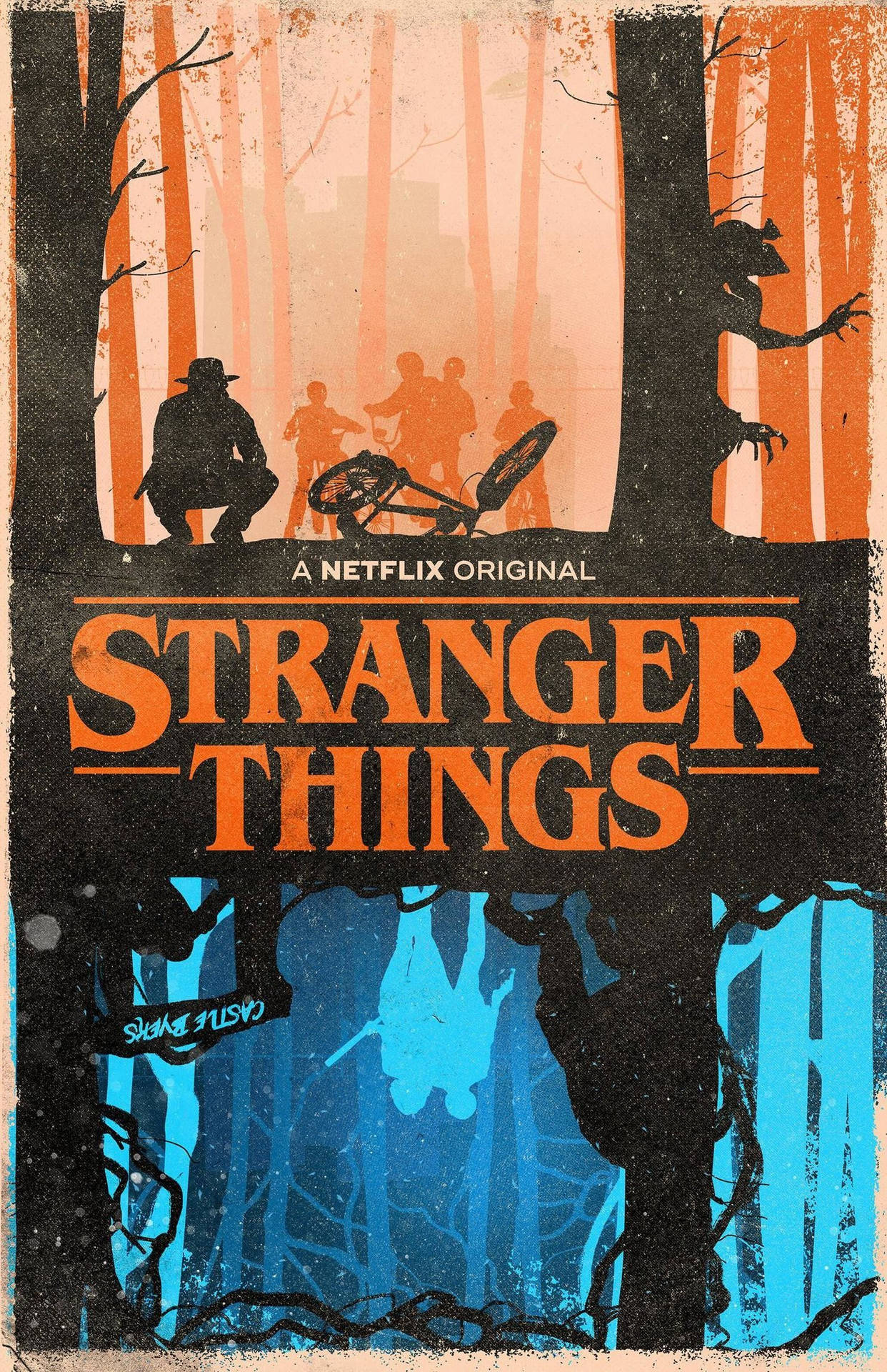 Sød Stranger Things Strange Skov Billede Tapet Wallpaper