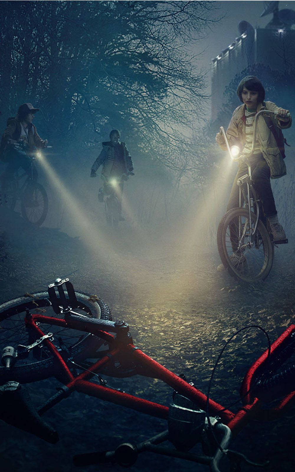 Lindosjóvenes De Stranger Things En Bicicleta En El Bosque Fondo de pantalla