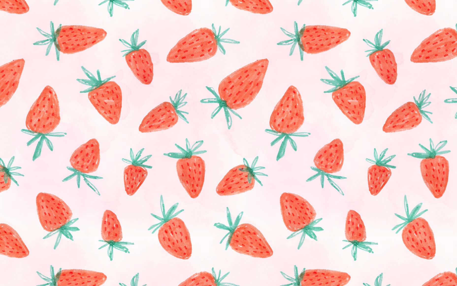 Adorable Strawberry Pattern Wallpaper