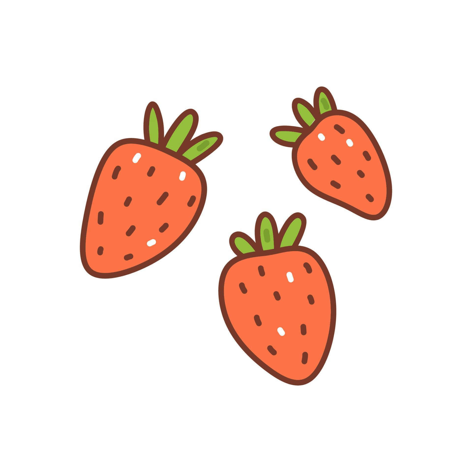 Cute and Colorful Strawberry Background Wallpaper