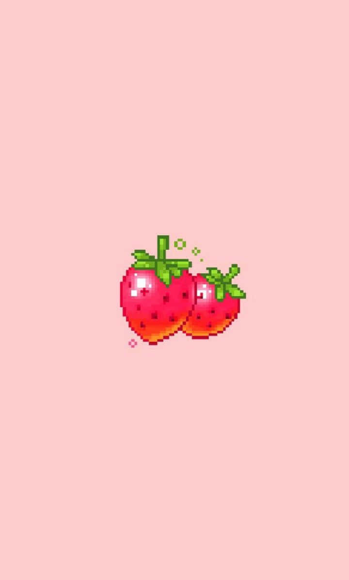 Two Cute Strawberry Fruits Wallpaper