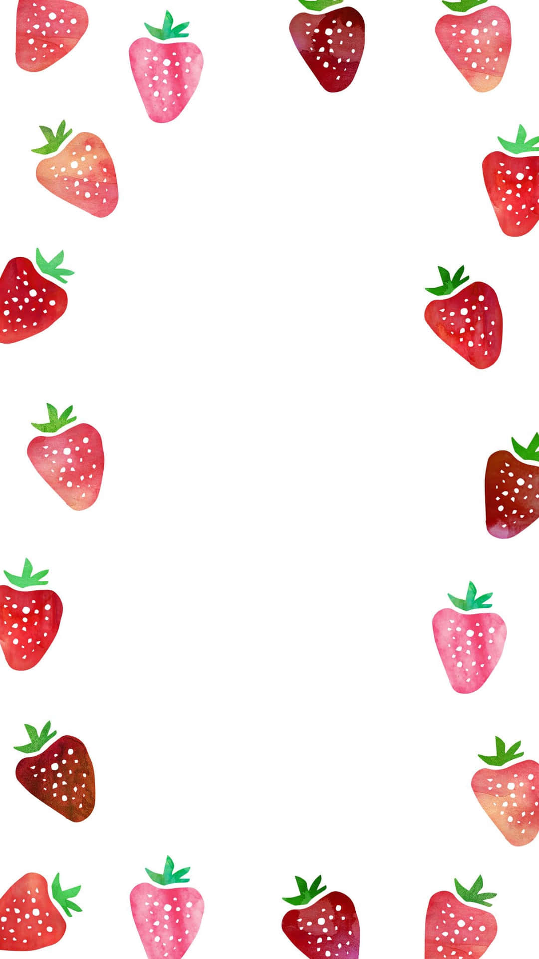 Cute Strawberry Frame Art Wallpaper