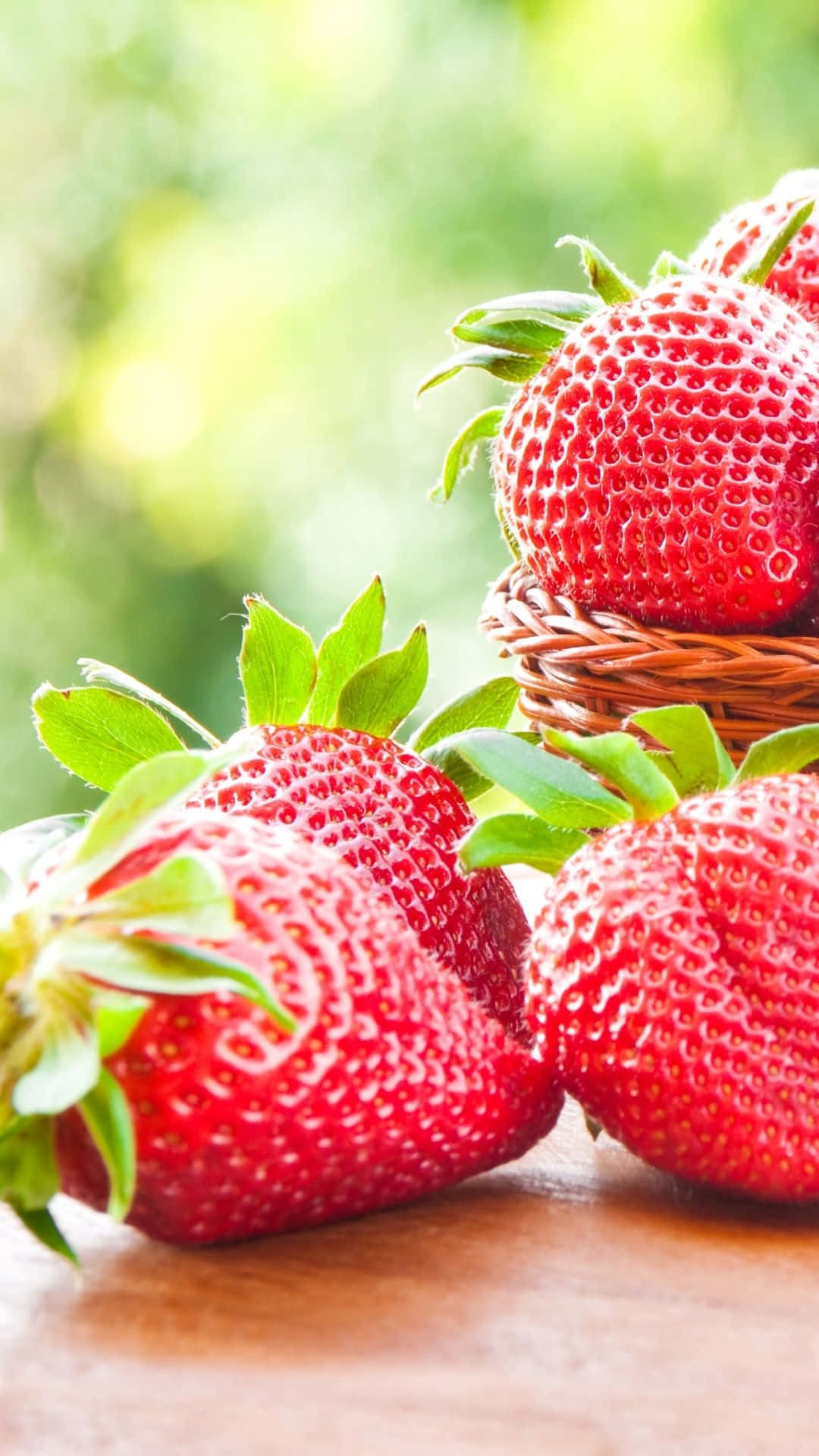 "Sweet&Juicy: A Close-up of a Cute Strawberry" Wallpaper