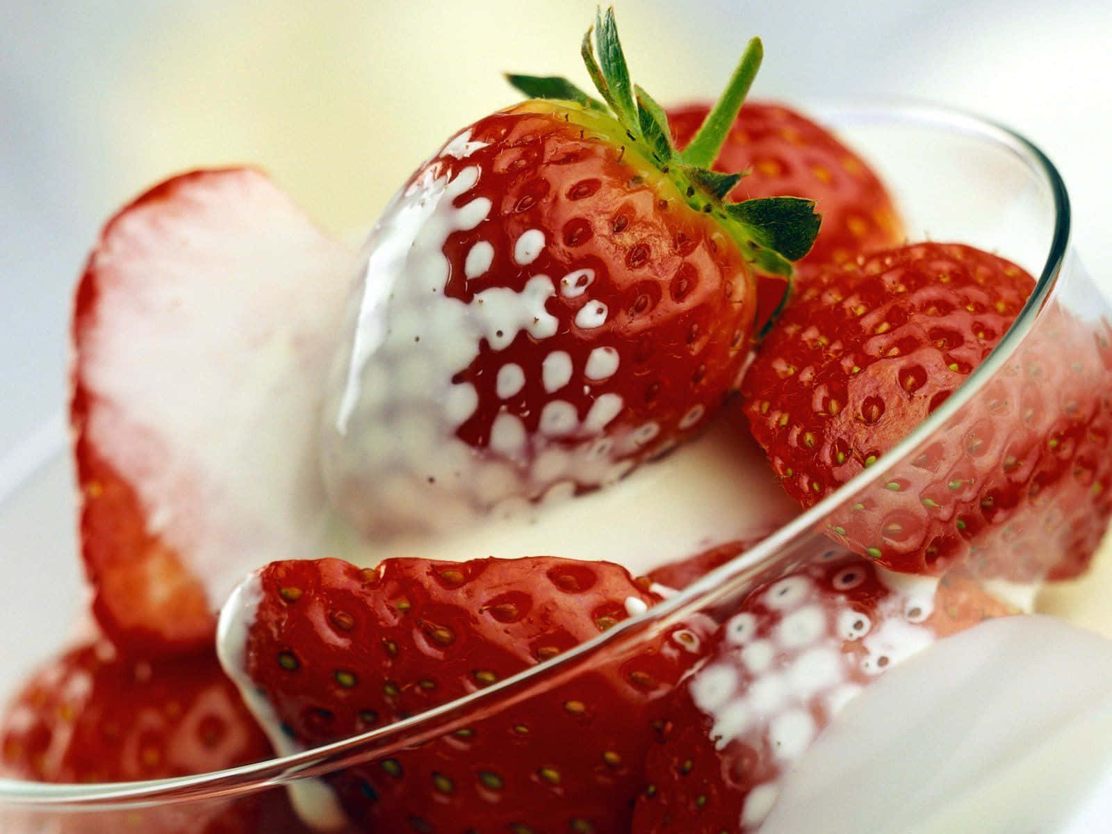 Enjoy the sweetness of summer with Cute Strawberry! Wallpaper
