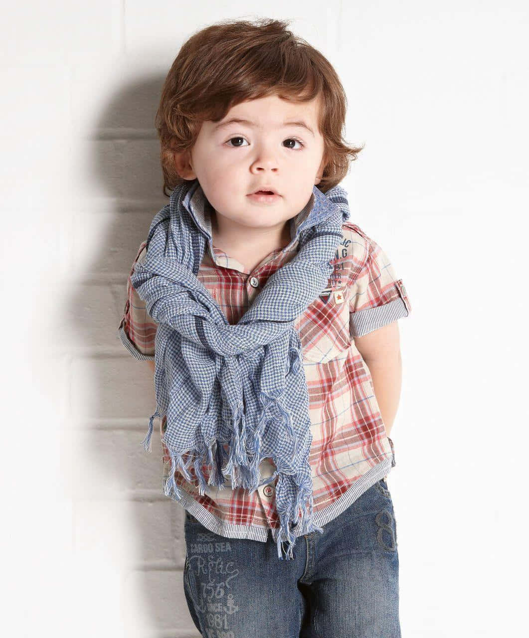 Cute Stylish Boy With Blanket Scarf Wallpaper