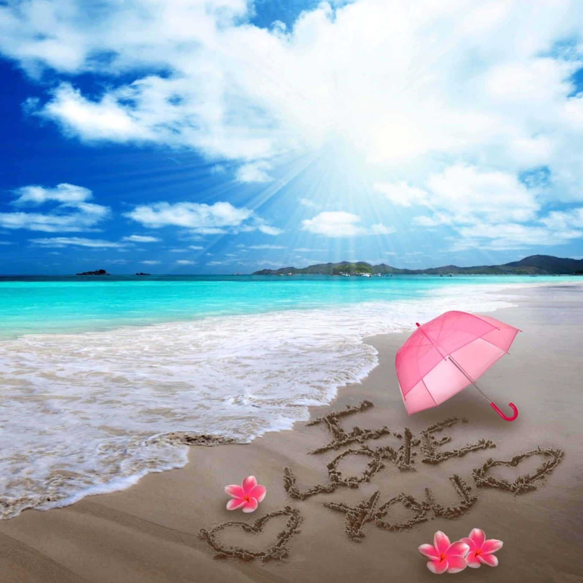 Saying goodbye to summer by the beach - smile! Wallpaper