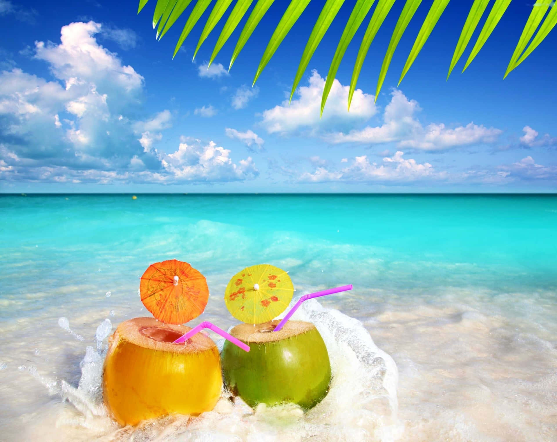 ¡disfrutadel Verano En Esta Hermosa Y Tranquila Playa! Fondo de pantalla