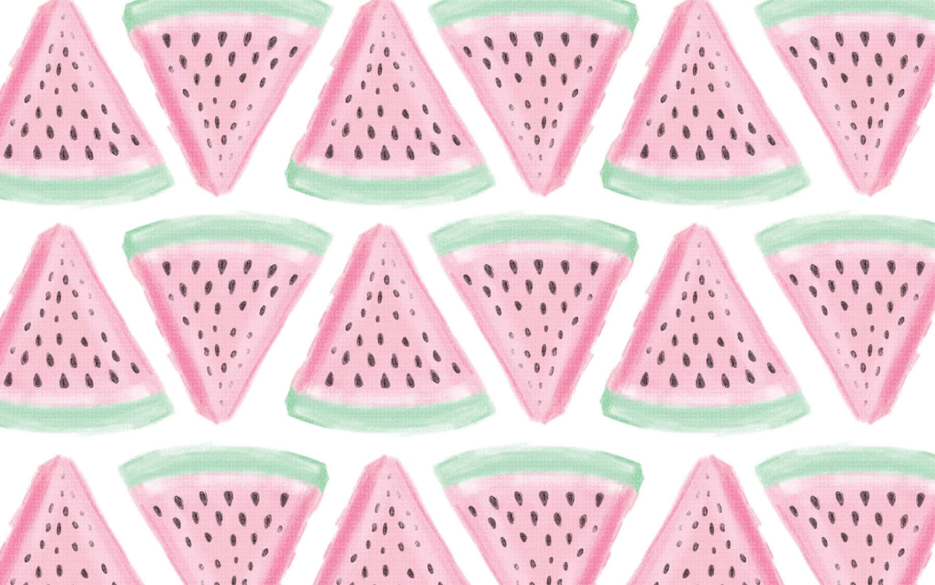 Niedlichesommer-desktop-hintergrundbilder Mit Wassermelonen-scheiben Wallpaper